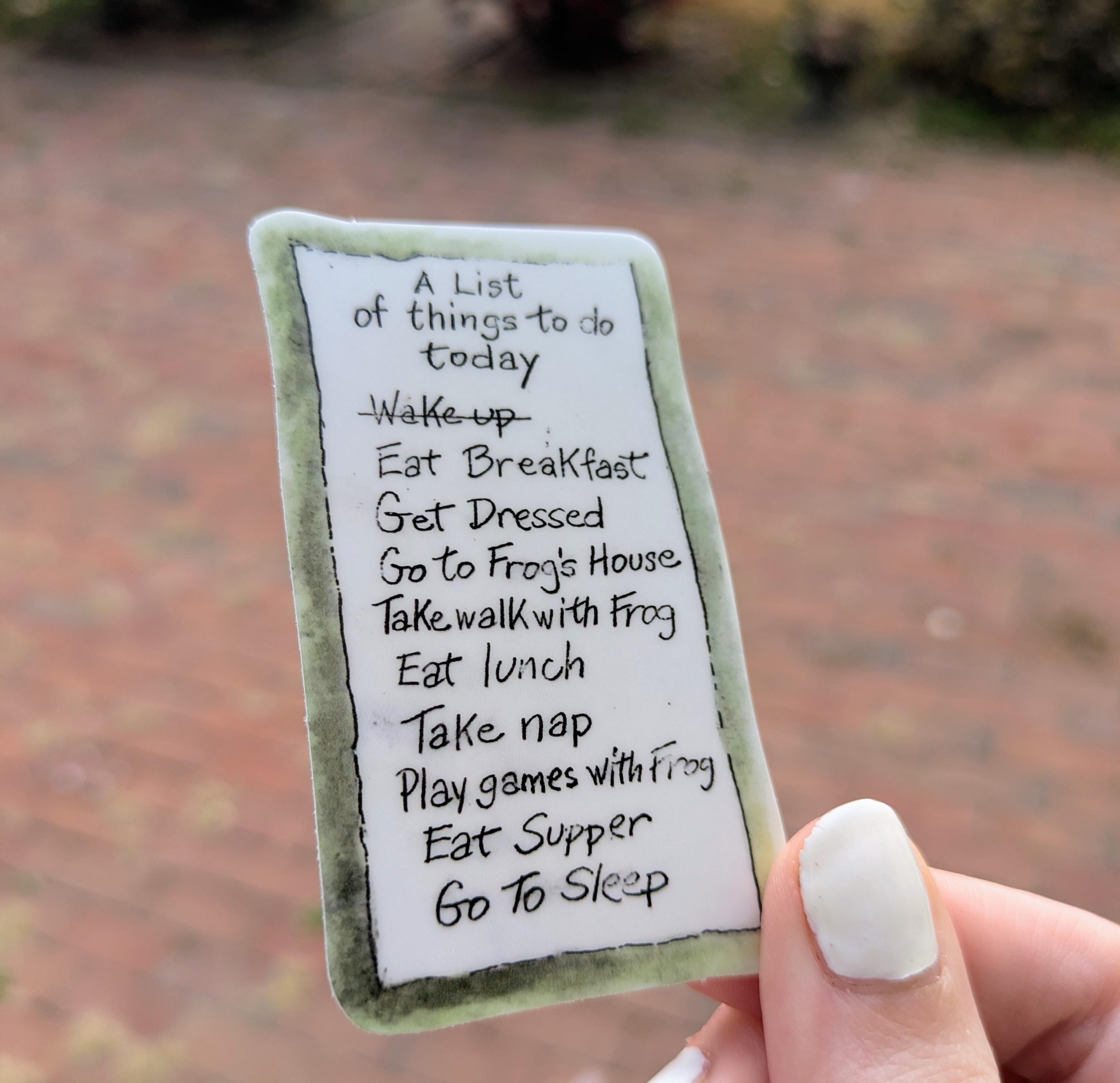 Frog and Toad List Sticker