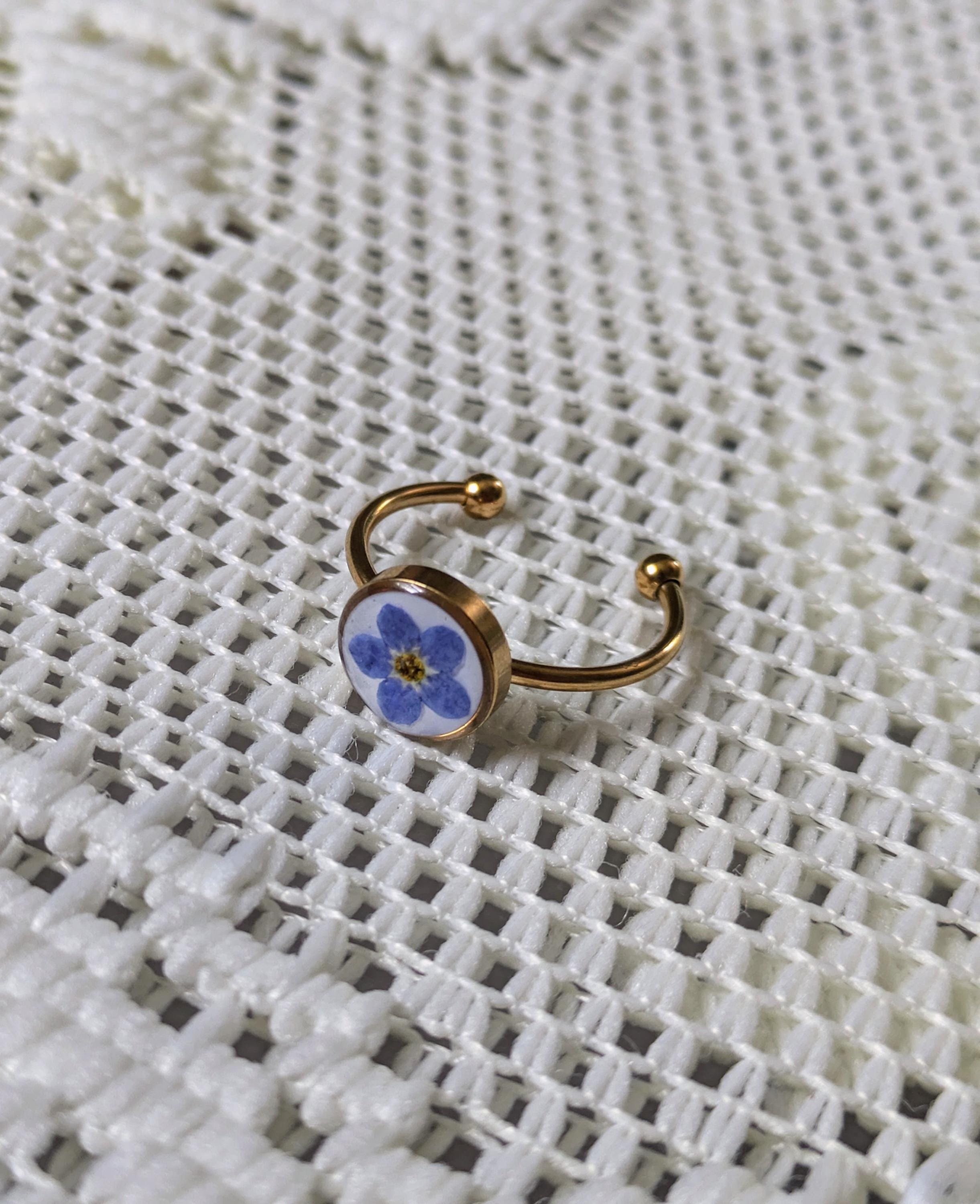 Forget Me Not Pressed Flower Ring