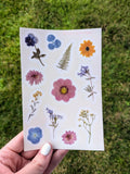 Pressed Flower Sticker Sheet